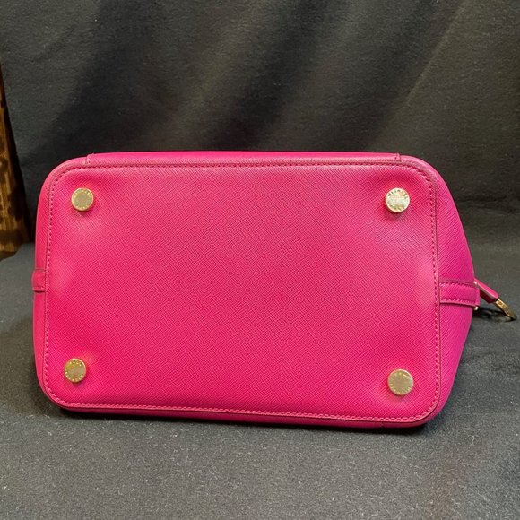 EUC Michael Kors medium saffiano leather tote bag deep fuschia - Picture 7 of 16